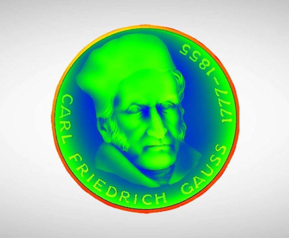 Punktewolke von Münze mit Gauss-Abbildung