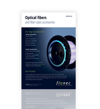 Product brochure optical fibers and fiber-optic accessories backside